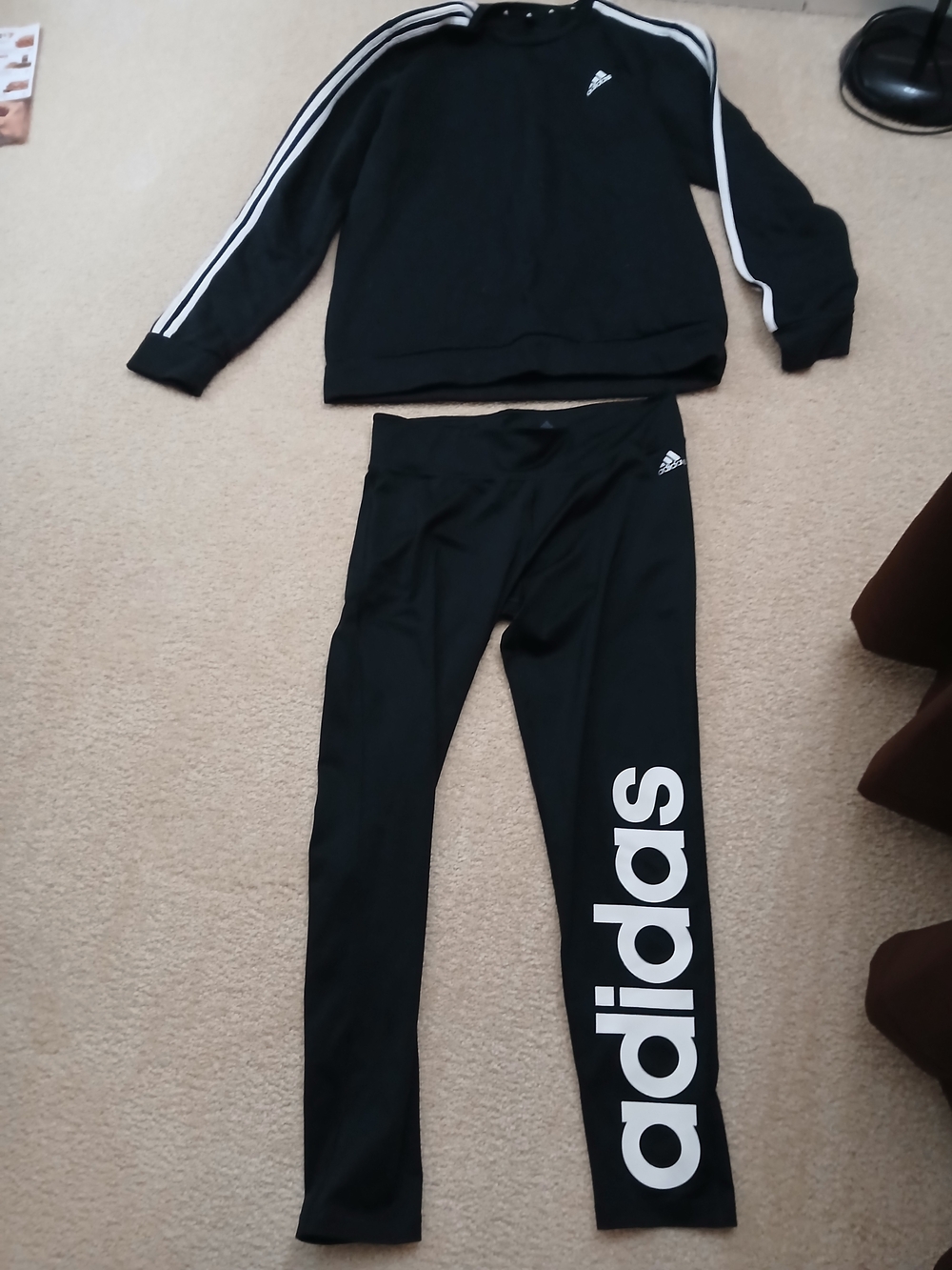 adidas Black Jogging Outfit with White Side Logo